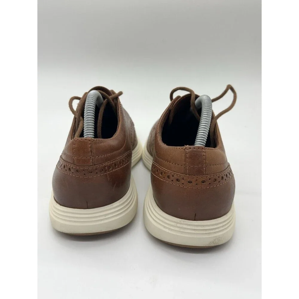 Cole Haan Grand.OS Shoes Mens Size 10 Brown Leather Wingtip Brogue Oxford C29414